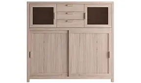 PORTOBELLO aparador alto roble 4 puertas 3 cajones