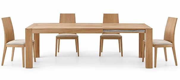 Mesa comedor extensible Evora en chapa natural de roble Mesa comedor extensible Evora en chapa natural de roble