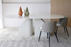 Mesa de comedor cermico blanco Norte