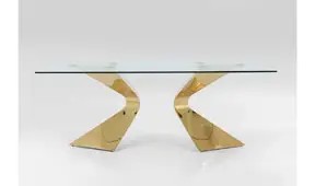 Mesa de comedor cristal Gloria Gold Kare