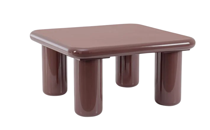 Mesa auxiliar Otilia cuadrada marsala brillo