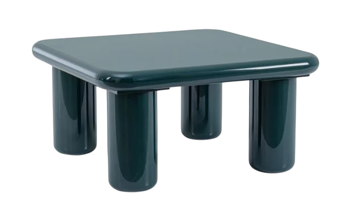Mesa auxiliar cuadrada verde botella verde