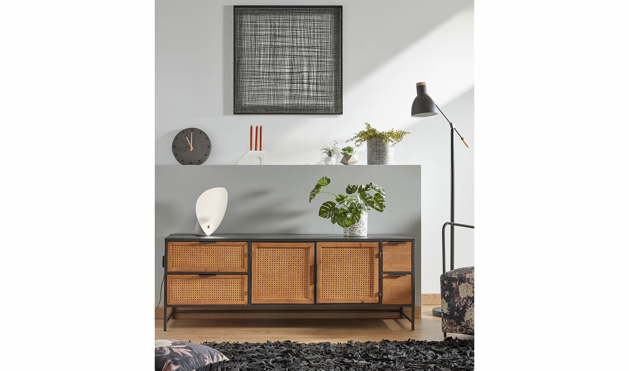 Mueble TV mimbre Kyoko