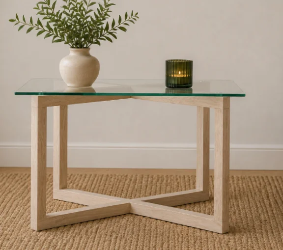Mesa de comedor cristal nórdica Cross