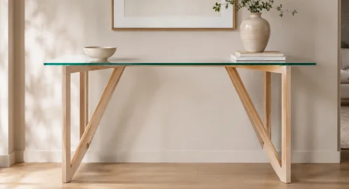 Mesa de comedor fija roble nórdica Spider