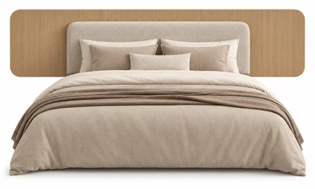 Cama madera y tapizada Akari Cama madera y tapizada Akari