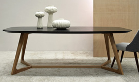 Mesa de comedor rectangular fresno negro  Thera
