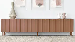 Mesa de televisión 4 puertas lacado y porcelánico Stoken