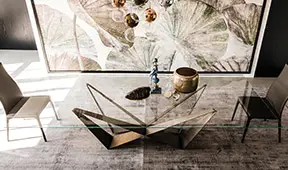 Mesa de comedor brushed bronze Skorpio Cattelan