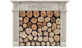 Frente de chimenea columnas estrechas