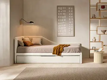 Cama con canapé tapizada Junio