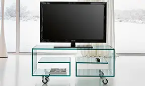 Mesa de televisión cristal Flo Tonelli