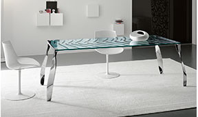 Mesa de comedor cristal Luz de luna Tonelli