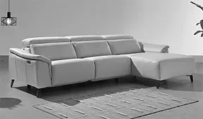 Sofá con chaise longue piel relax Tucan