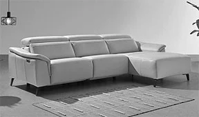 Sofá con chaise longue piel relax Tucan