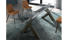 Mesa de comedor extensible cristal Sehar