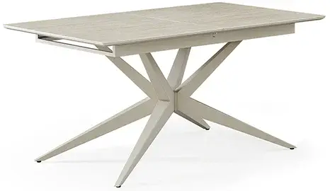 Mesa de comedor extensible crema y porcelánico Keira Mesa de comedor extensible crema y porcelánico Keira