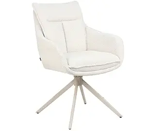 Sillón giratorio beige y metal crema Gaia Sillón giratorio beige y metal crema Gaia