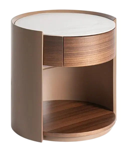 Mesa de noche redonda de eucalipto Giswil