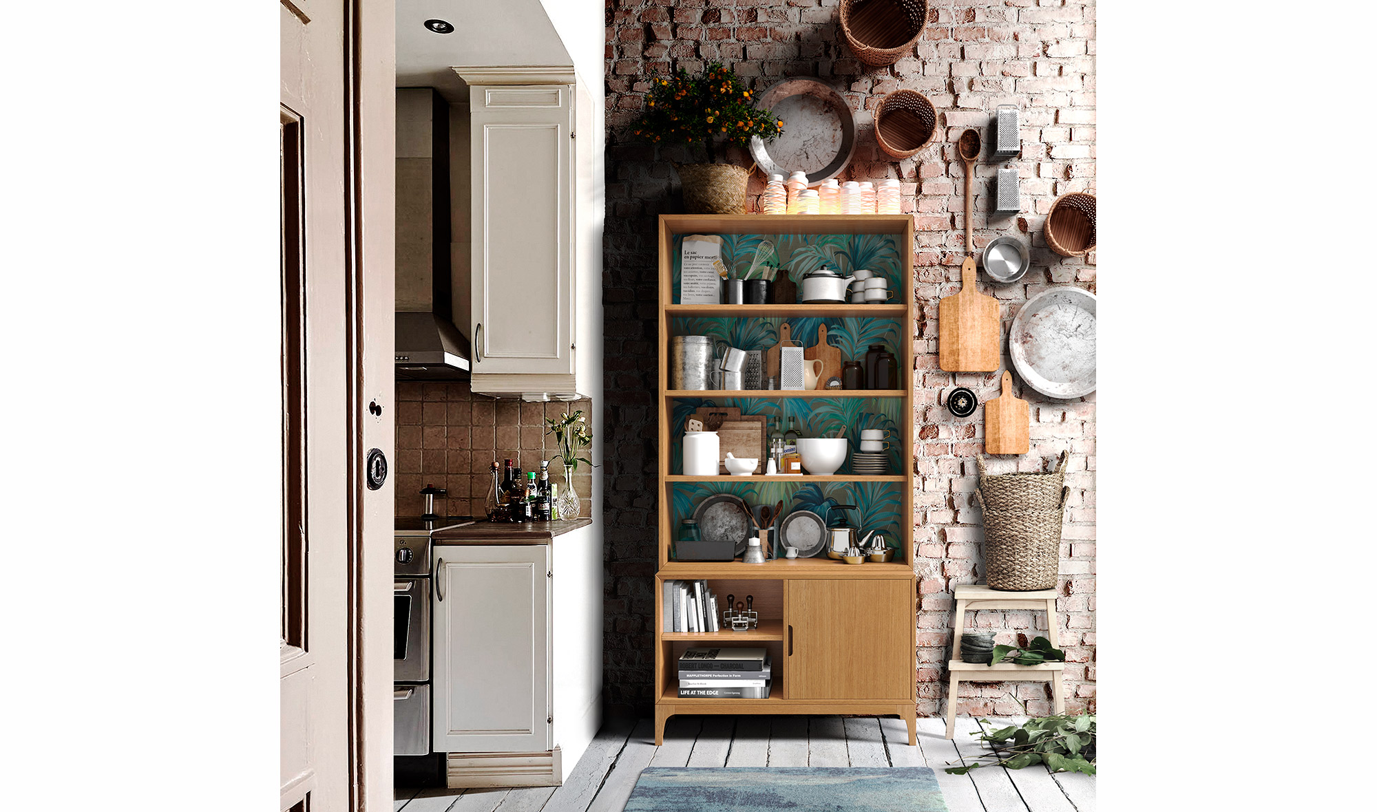 Comedor de lujo con vitrina de dos puertas Fantasía - MuebleBello