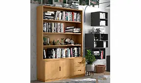 Librería 2 puertas 4 cajones industrial Loft Natur