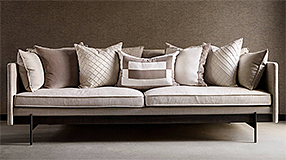 Sof 3 plazas tapizado Shelton base metlica