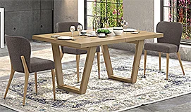 Mesa de comedor extensible nórdica Varat Mesa de comedor extensible nórdica Varat