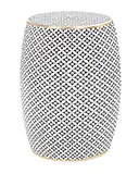 Taburete de ceramica blanco negro y dorado Xiao