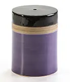 Taburete de ceramica de lila crema y negro Ming