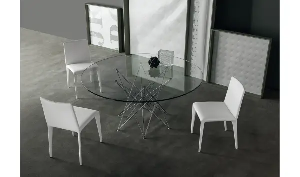 Mesa de comedor redonda cristal Octa Bonaldo