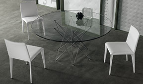 Mesa de comedor redonda cristal Octa Bonaldo
