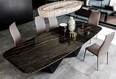 Mesa de comedor keramik portoro Skorpio Cattelan