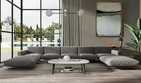 Sofá doble chaise longue de diseño Florencia