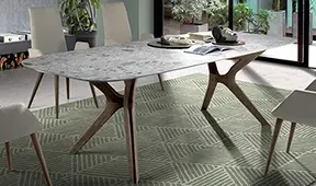 Mesa de comedor ovalada porcelánico Lin Fix
