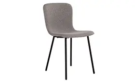 Silla bouclé gris claro y acero negro Halden