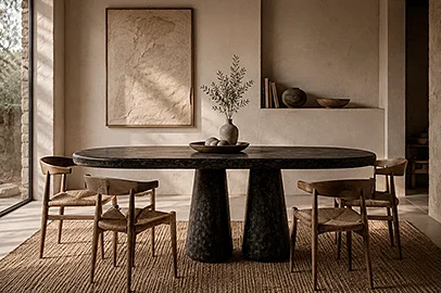 Mesa de comedor microcemento Dolmen