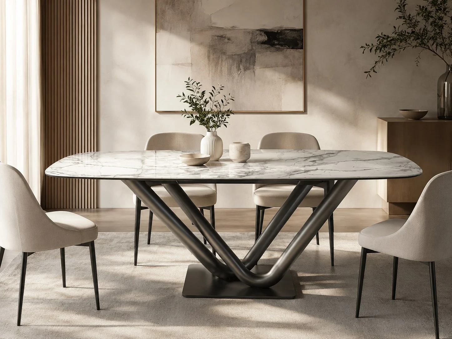 Mesa de comedor porcelánico de 180 Victory Tonin Casa Mesa de comedor porcelánico de 180 Victory Tonin Casa