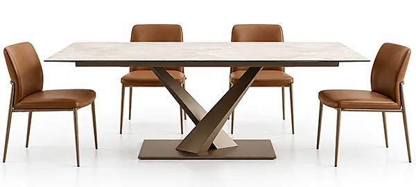 Mesa de comedor extensible porcelánico Siba