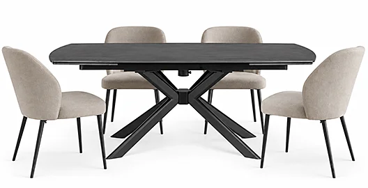 Mesa de comedor extensible acero negro Janika