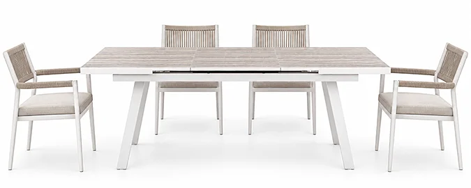 Mesa de comedor extensible rectangular de jardín Manxious Mesa de comedor extensible rectangular de jardín Manxious