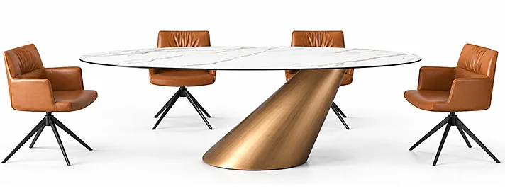 Mesa de comedor ovalada metal y porcelánico Ovaleia Mesa de comedor ovalada metal y porcelánico Ovaleia