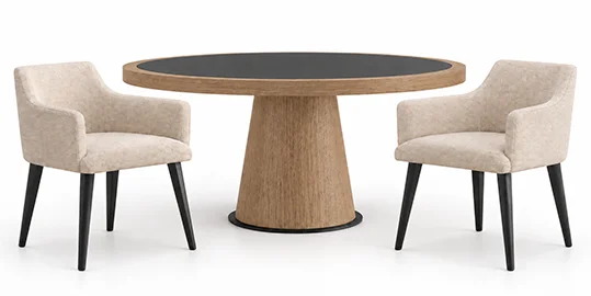 Mesa de comedor redonda efecto porcelánico Lorien Mesa de comedor redonda efecto porcelánico Lorien