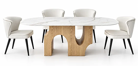 Mesa de comedor petra natural blanco
