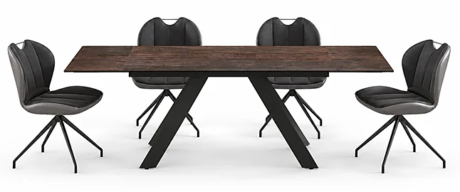 Mesa de comedor extensible metal y porcelánico Ontario Mesa de comedor extensible metal y porcelánico Ontario