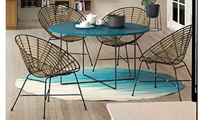 Mesa de comedor redonda industrial Loft Natur Mesa de comedor redonda industrial Loft Natur
