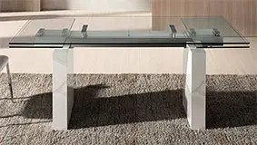 Mesa de comedor extensible cristal y porcelánico Gaula