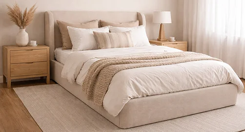 Cama con canapé 150x200 crema Alba