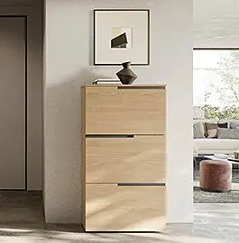 Zapatero 3  gabetas roble GolaUp