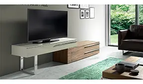 Mesa de televisión nogal y laca Lomor