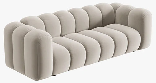 Sofá modular tres plazas terciopelo Lupine